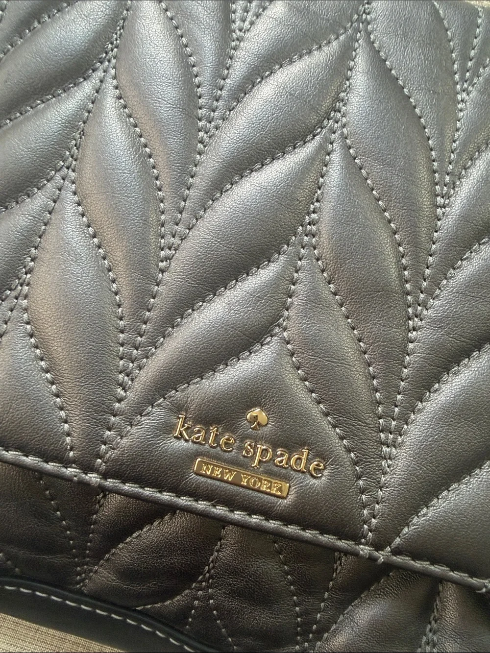 Kate Spade‎ Emelyn Briar Lane Quilted Gunmetal Shoulder Bag